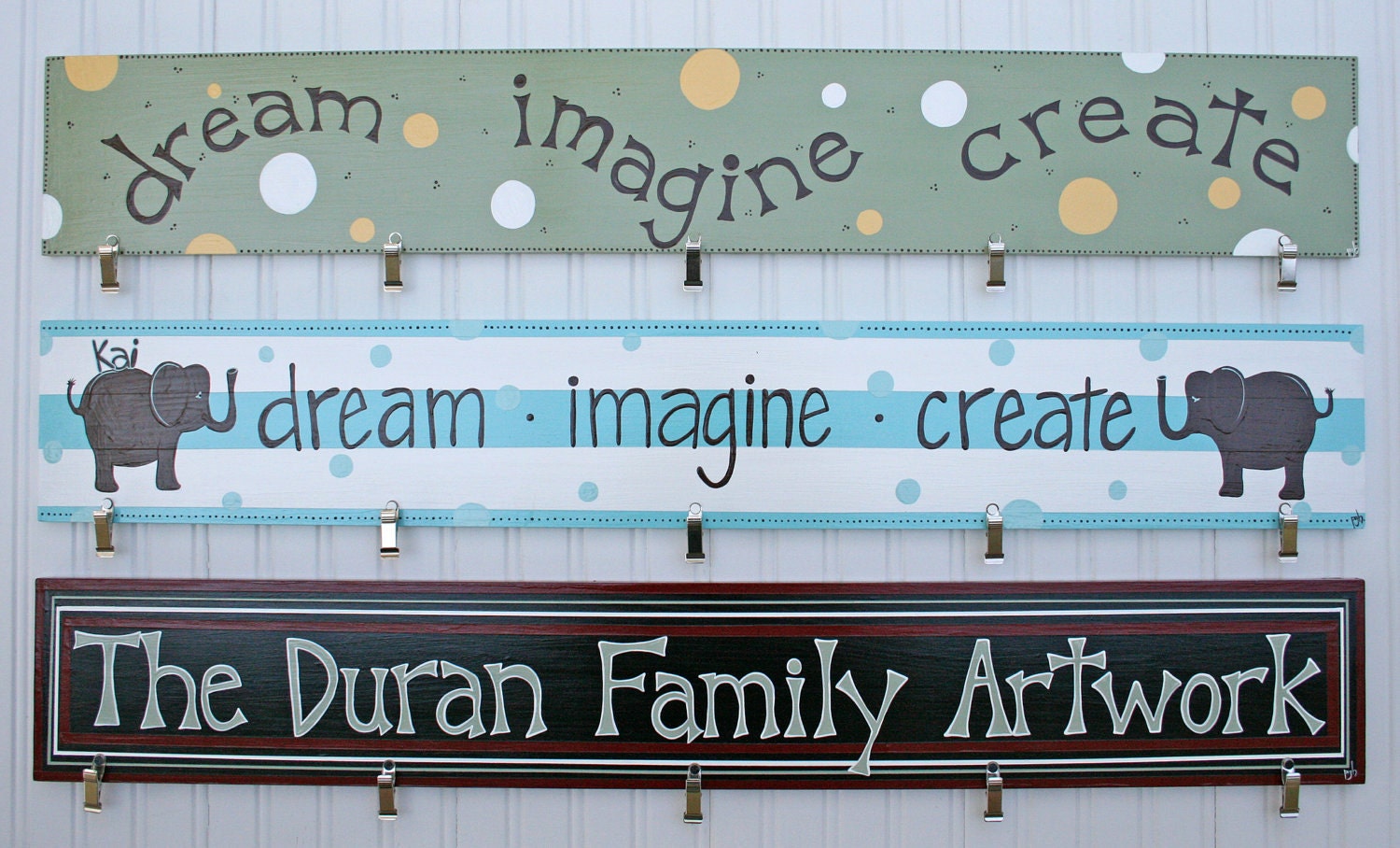 AVAILABLE for you to order ONE Custom Artwork Hanger for Children An Original Creation by Dreaming Giggles Design