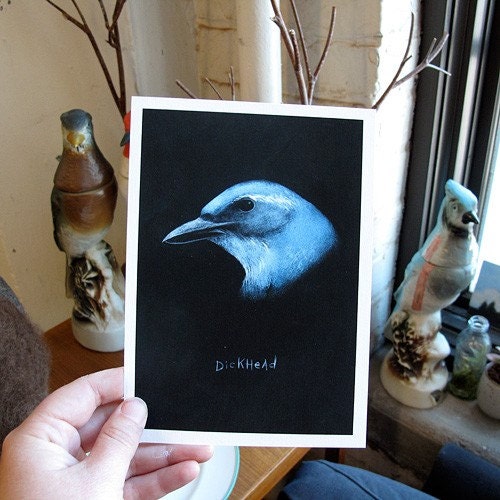 scrub jay (dickhead) - Mean Birds print series