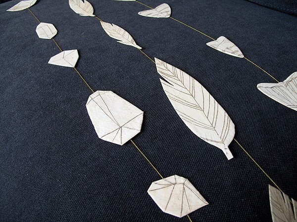 moths - paper and wax string mobile