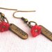 Sprout Floral Brass Dangle Earrings