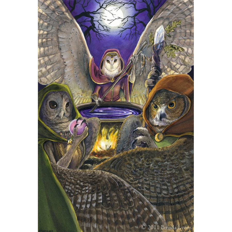 RESERVED for TJ Christie - Owl Women of Vaethiniel - 11 X 14 Print