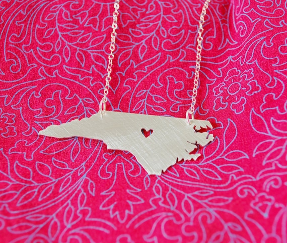 Heart of North Carolina-Recycled Silver Necklace