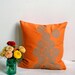 Orange Pillow with Astera Print