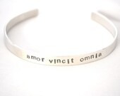 hand stamped personalized sterling silver custom OUTSIDE handstamped bracelet cuff...