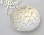 hand stamped personalized bubbles sterling silver handstamped artisan pendant...