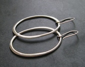 Large Sterling Silver Organic Oval Hoops