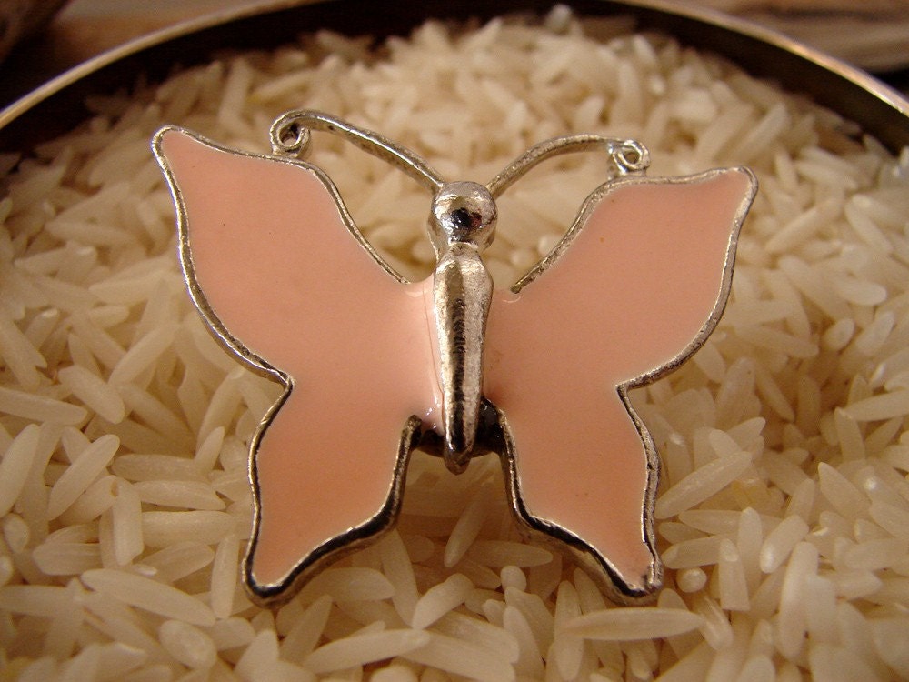 OOAK Adjustable Vintage Butterfly Cocktail Ring.....Peachy Keen