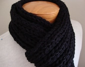 The Dude Scarf, in jet black, for him for dad, extra length super long, father's day gift