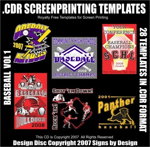 Clipart Vector .CDR Templates for Screenprinting - Sports Vol 1