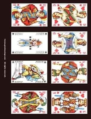 RED PLAYING CARDS  digital collage sheet - vintage images for altered art scrapbooking - GREATMUSINGS (132)