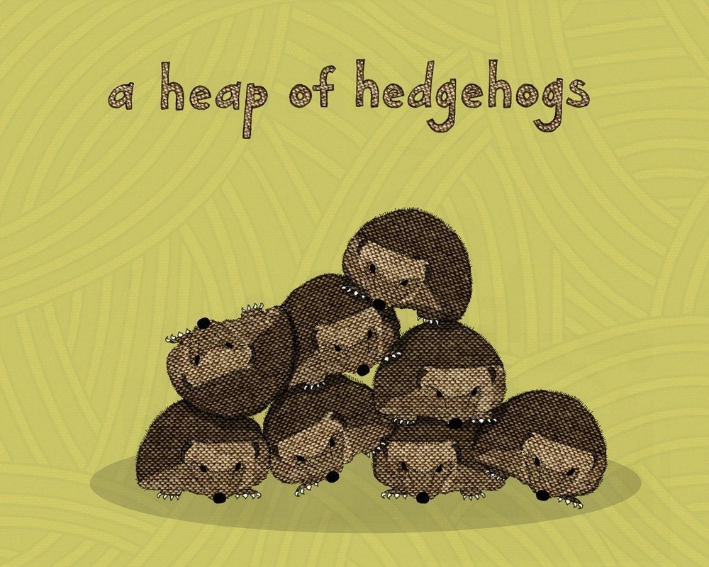 a heap of hedgehogs - limited edition print 23/100
