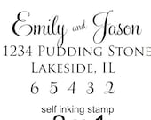 Return address rubber stamp self inking classic layout great for wedding invitations --2611