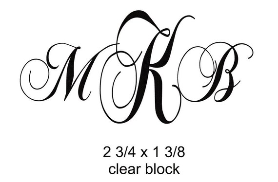 Monogram rubber stamp great for wedding invitations and favors
