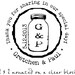 Mason Jar rubber stamp thank you for sharing in our special day wedding favors 3x3"