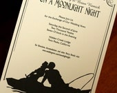 Vintage Sheet Music Silhouette Wedding Invitation Set
