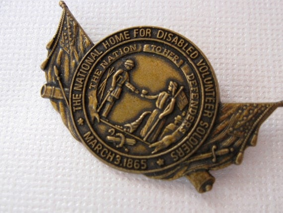 Antique Soldier Medal Home for Disabled Volunteer Soldiers