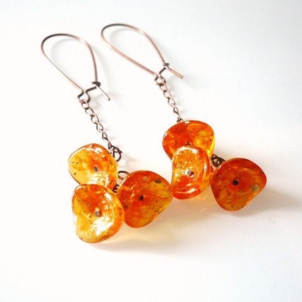 Amber Glass Earrings