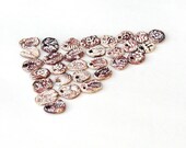 Ceramic Beads Pottery Charms 30 Brown WhiteTiny Rustic Stoneware for Jewelry Wedding Craft