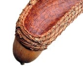 French Bread Basket Coiled Gourd Natural Brown Terracotta Earth Tones Unusual Practical