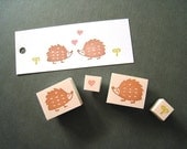 Hedgehogs in Love - Set of 4 Handcarved Stamps