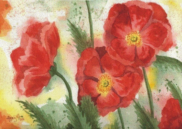 Watercolor Flower Cards by Angela Fehr Grandmas Garden