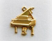10 PIANO Brass Charms and Jewelry Findings (BG)
