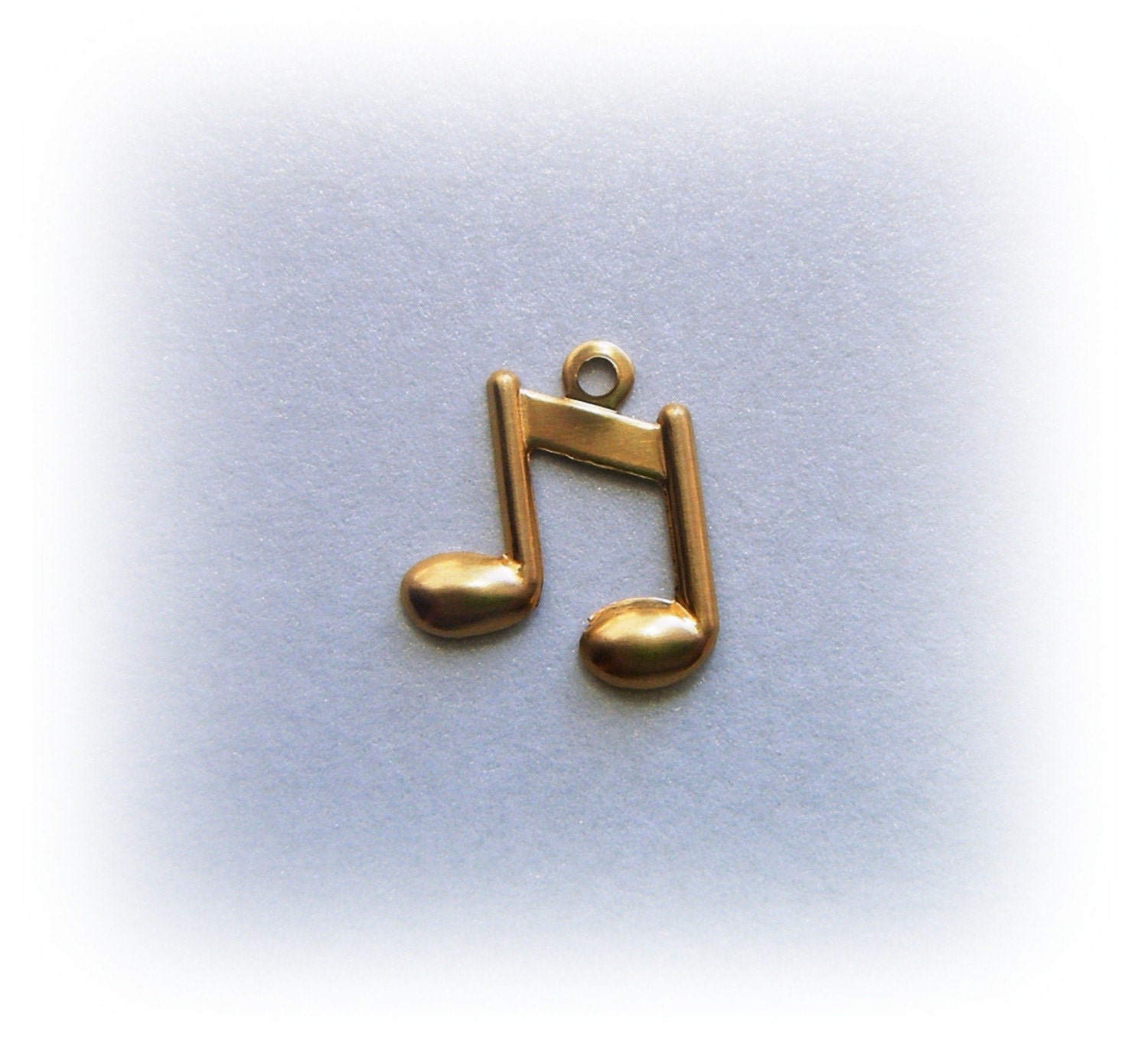 12  Music Note Brass Charms and Jewelry Findings - Stamping (H)
