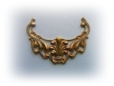 2 Pc EDWARDIAN SWAG Brass Jewelry Findings and Brass Stamping (BF)