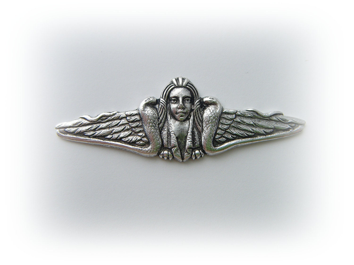 SNAKE Goddess Antique Silver Ox Brass Finish - SOX Jewelry Findings (C-7)