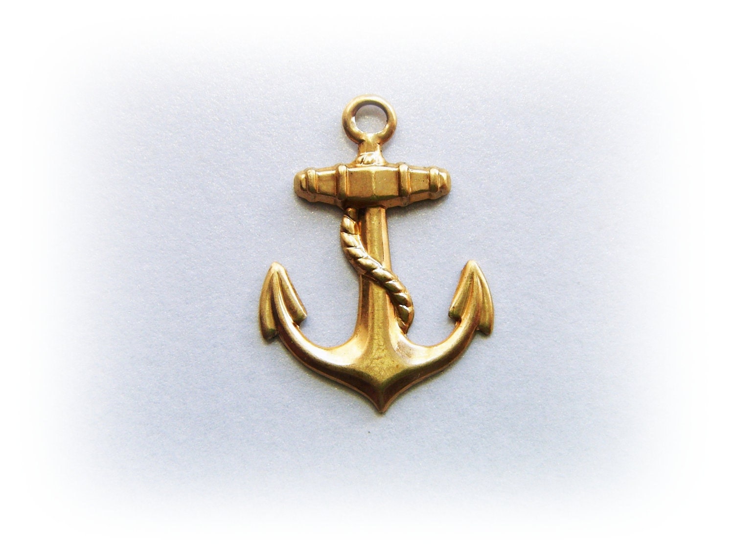 10 - Nautical ANCHOR Brass Charms and Jewelry Findings (BH)