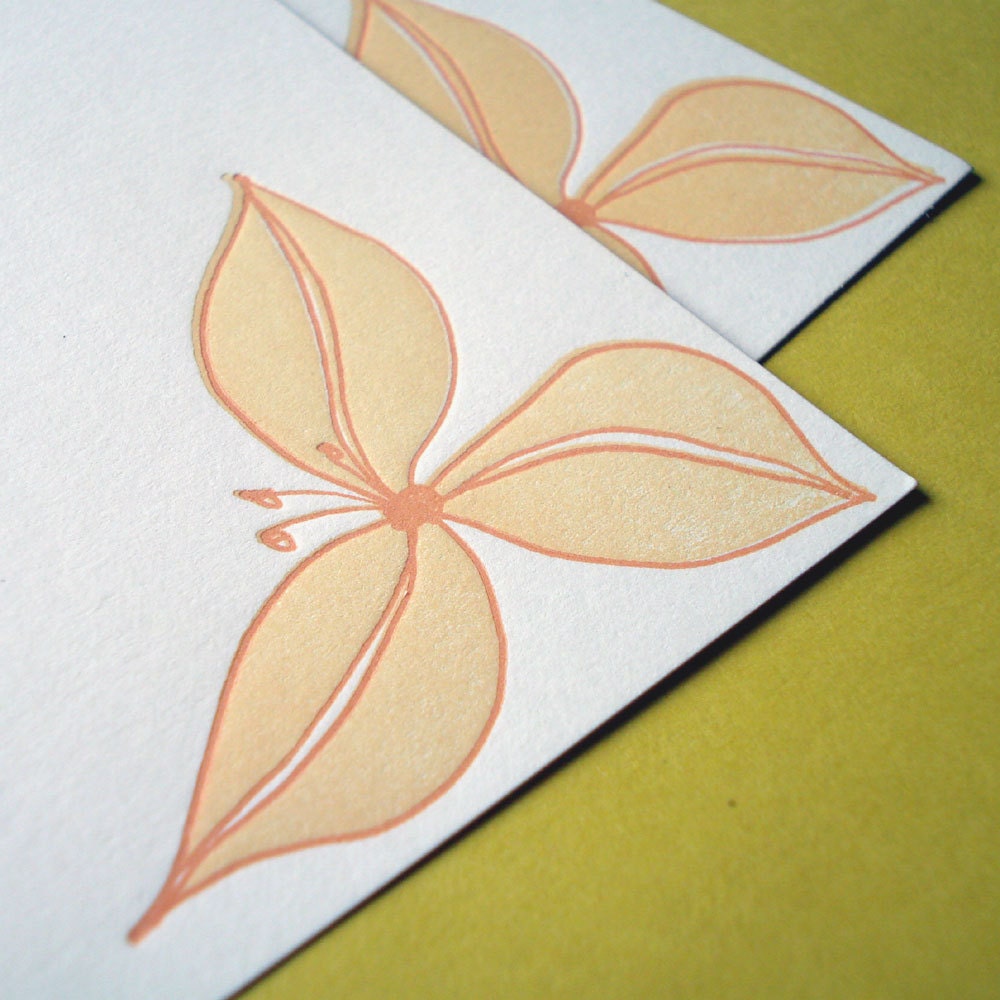 Trillium Flat Cards - set of 5 - paperdragonfly