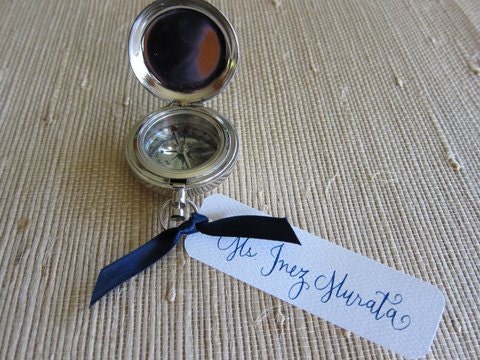 Silver Compass Place Cards