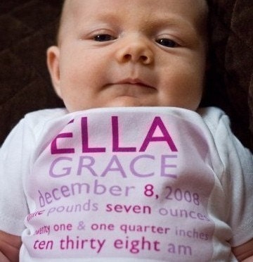 Birth-tees MODERN GIRL birth announcement Onesies
