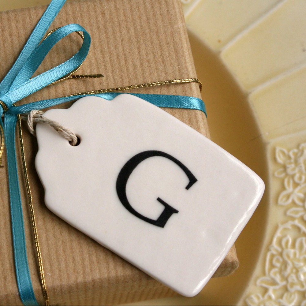 Personalised Porcelain Initial Gift Label