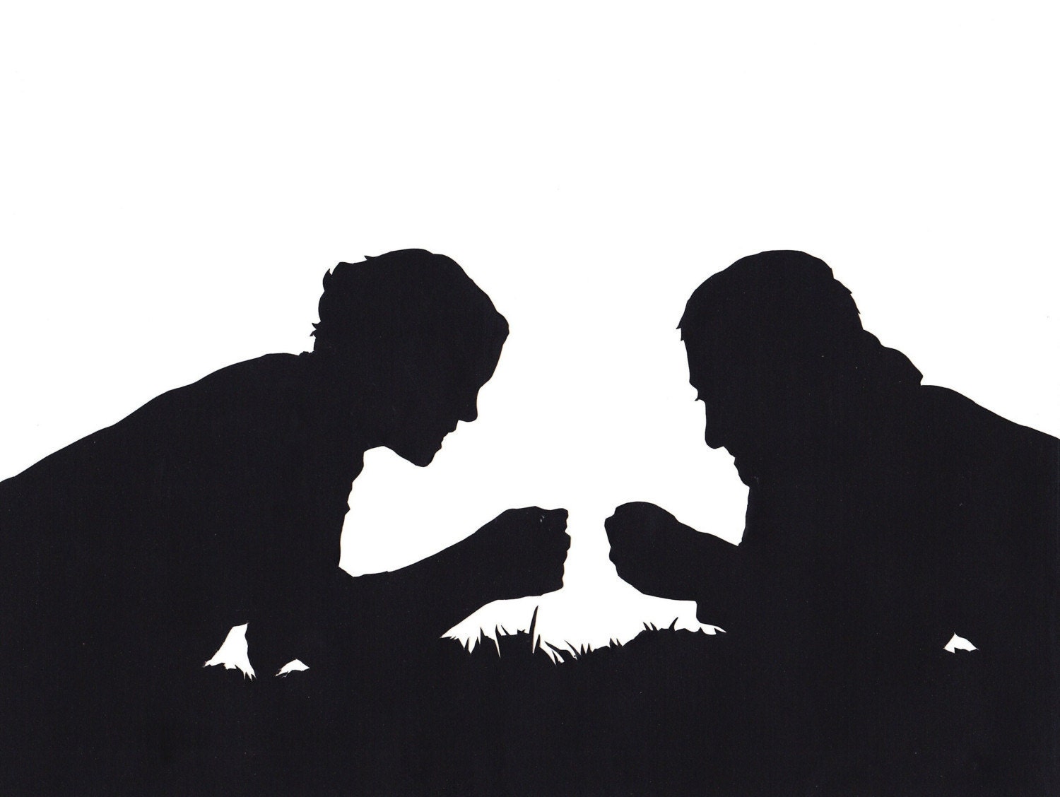 Custom Silhouette Portrait Contemporary Couple Papercutting