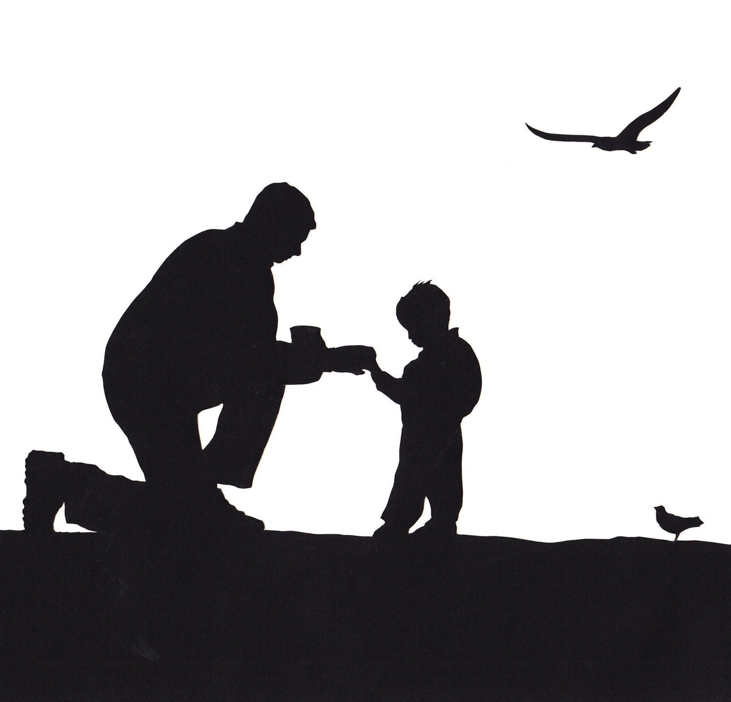 Silhouette Portrait Contemporary Personalized Papercutting