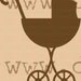 Baby stroller rubber stamp 2.4x1.8 WM