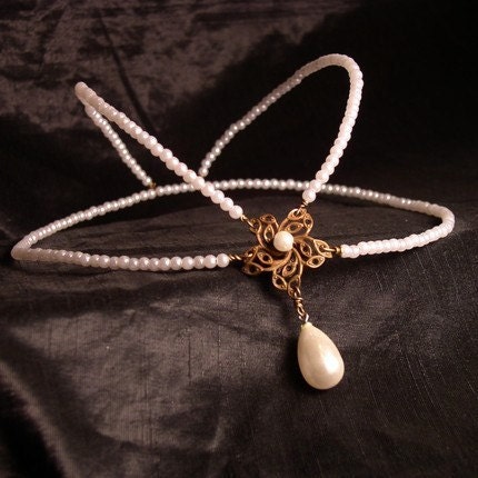 Childlike Empress Never Ending Story Head Piece - Freshwater Pearls - Custom Made