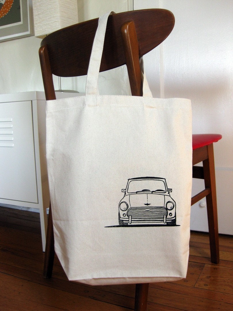 Classic Mini Cooper Boot and Bonnet Tote Bag