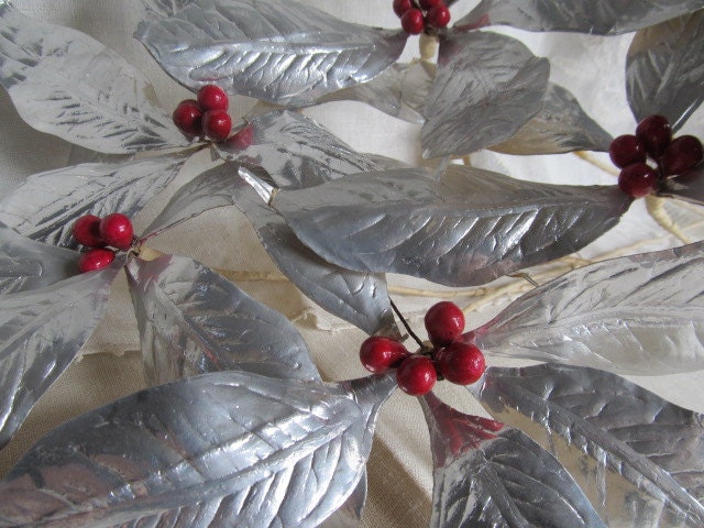 Vintage 1940s Silver Christmas Poinsettias Lot Of 5.....js