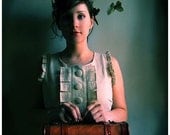 Girl with Suitcase Portrait, The Escape Artist, Fairytale ButterfliesPhoto, Rich Teal, Female Figure - ellemoss