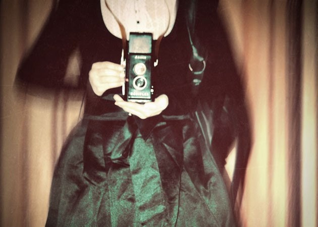 Vintage Camera Portrait,  Ansco Dream 8x10 Photograph, Whimsical Photo, Black, Green