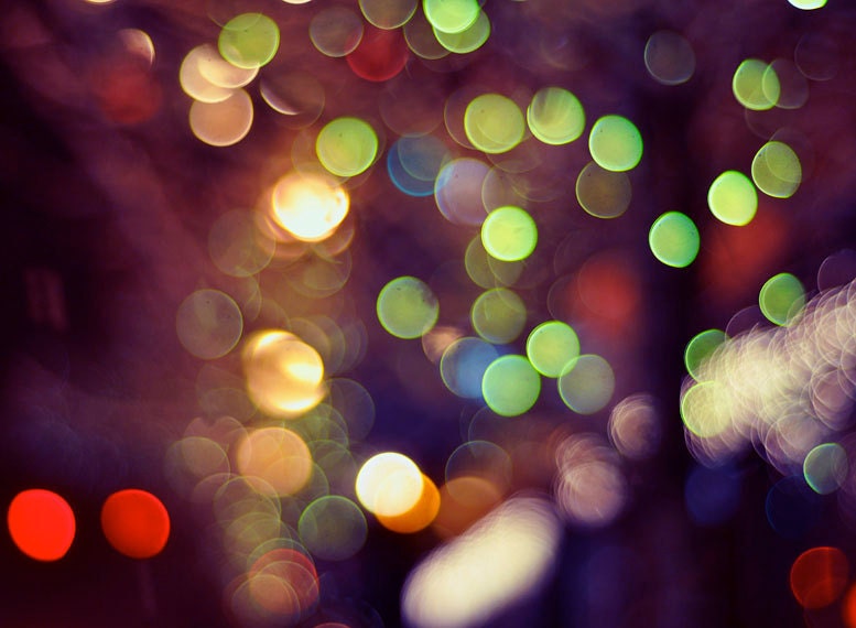 Abstract Photo, Celeste, 5x7 Print, Colorful, Holiday Lights, Christmas Tree Lights, Mulit-Colored