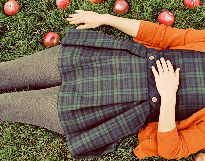 Apple Photograph 8x10 Autumn Photo, Whimsical School Girl Portrait, Fall, Orange