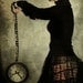 Steampunk Photograph, 5x7 Print, Tick Tock, Gothic Portrait, Dark Art, Clock, Woman