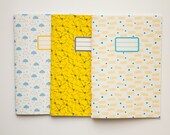 Personalized journals - Back to school kit - pack of 3 - 10 patterns available