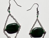 Jade coin earrings