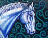 Horse and Swirls - Original Equine Art Painting