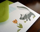 Skunk and Flower Note Cards - 6pc