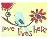 Love Lives Here Giclee print on Canvas 18x24